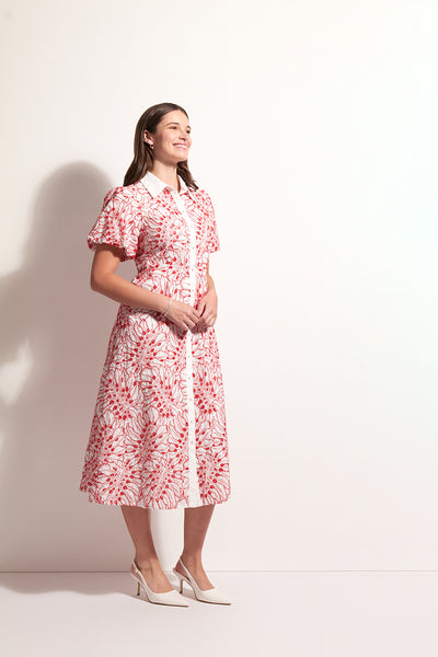 Foil - Cut Above Dress - Palm Red White CFO8264