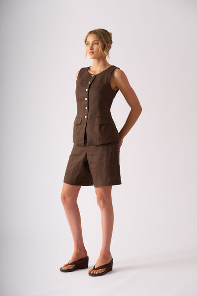 Foil - Perfect Pair Waistcoat - Cocoa CFO8688