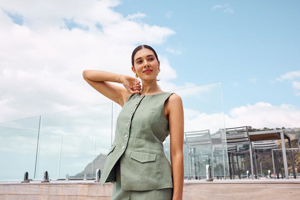 Foil - Perfect Pair Waistcoat - Sage CFO8688