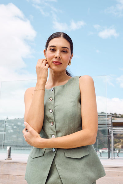 Foil - Perfect Pair Waistcoat - Sage CFO8688