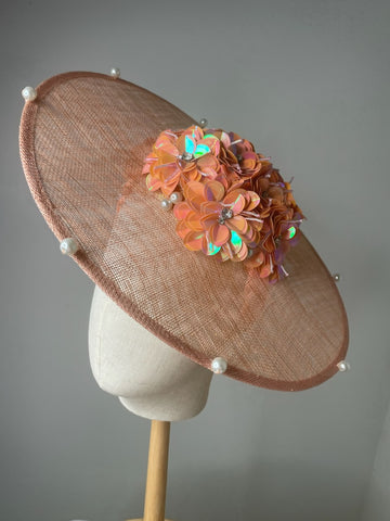 Melanie Ferrero - Peach Fuzz Apricot Sequinned Saucer