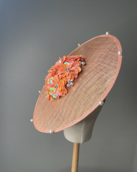 Melanie Ferrero - Peach Fuzz Apricot Sequinned Saucer