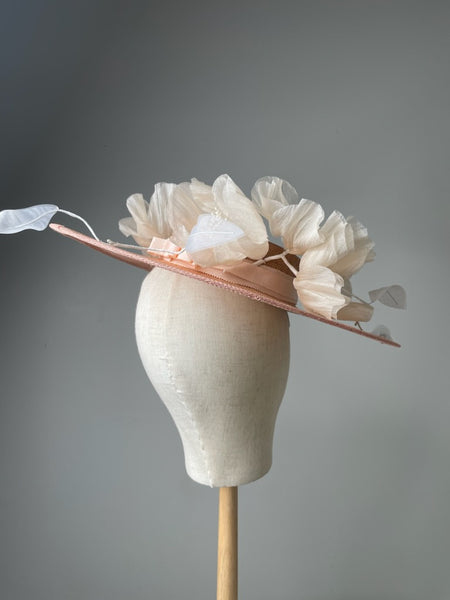 Melanie Ferrero - Peach with Ivory Floral Hat