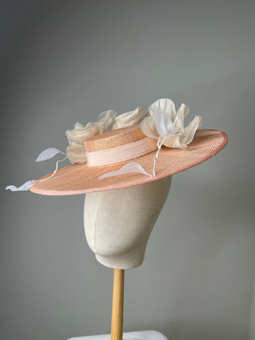 Melanie Ferrero - Peach with Ivory Floral Hat