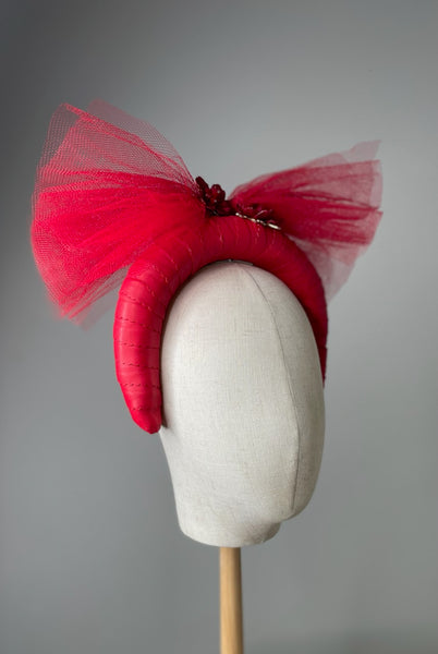 Melanie Ferrero - Red Leather band with bow