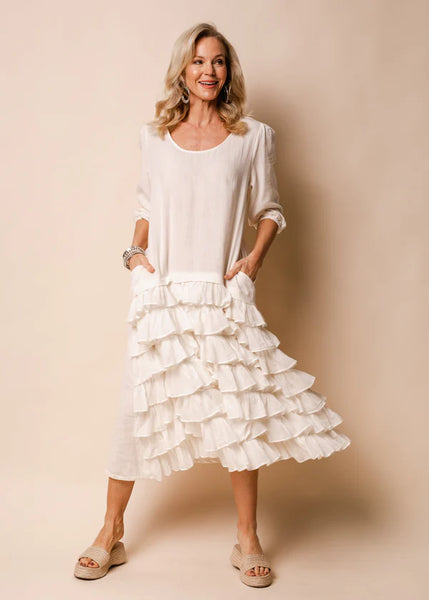Imagine - Cream Ashton Cotton Dress