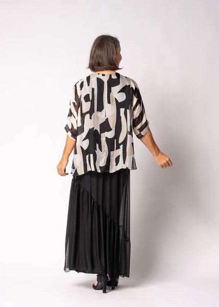 Imagine - Black Onyx Narella Silk Top 10IM2507