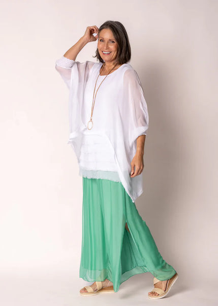 Imagine - Capri Green Silk Gia Pant with Split 10IM2184
