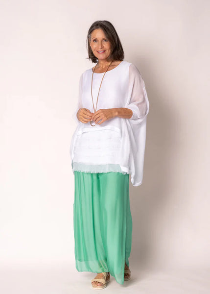 Imagine - Capri Green Silk Gia Pant with Split 10IM2184