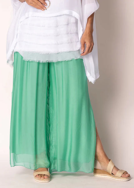 Imagine - Capri Green Silk Gia Pant with Split 10IM2184