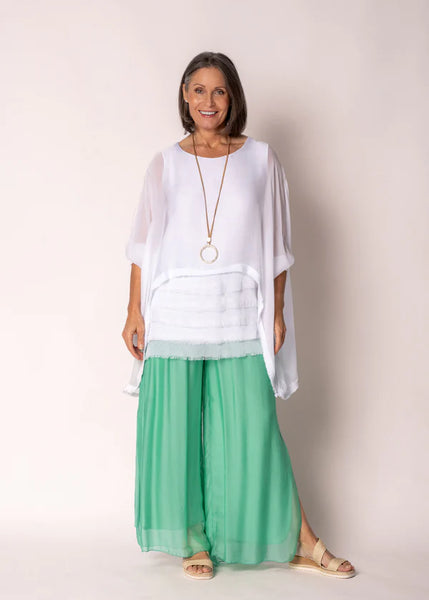 Imagine - Capri Green Silk Gia Pant with Split 10IM2184