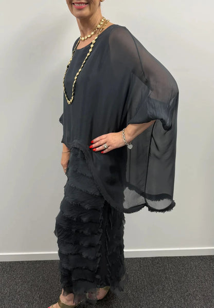 Imagine - Granite Netty Dress Silk Ruffle Layers 10IM38621