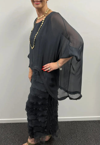 Imagine - Granite Netty Dress Silk Ruffle Layers 10IM38621