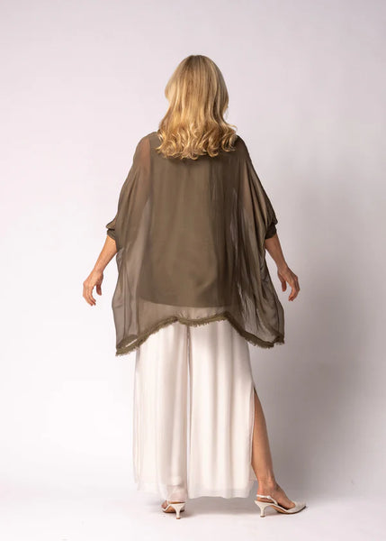 Imagine - Moss Green Amulet Silk Top 10IM3185