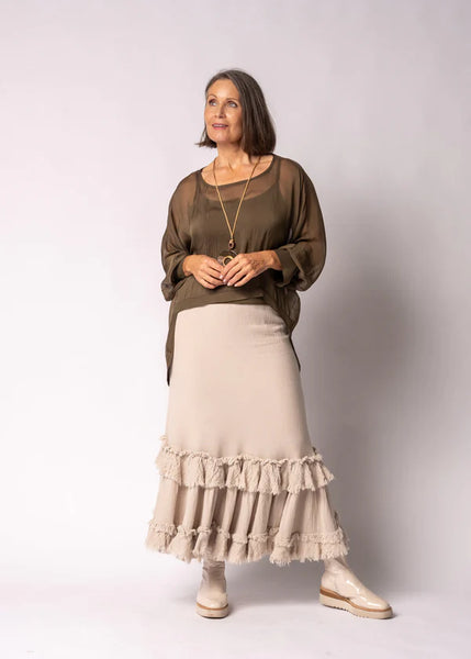 Imagine - Moss Green Maribella Silk Top 10IM7517