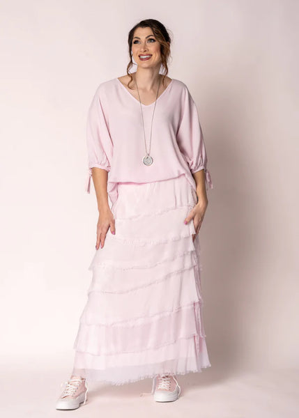 Imagine - Pink Modena Flapper Fifi Silk Skirt 10IM2272