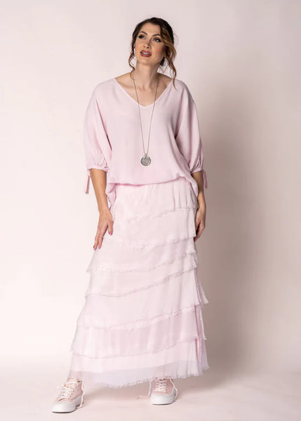 Imagine - Pink Modena Flapper Fifi Silk Skirt 10IM2272