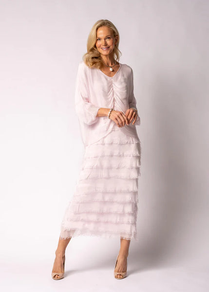 Imagine - Pink Modena Odette Dress Silk Ruffle Layers 10IM7514
