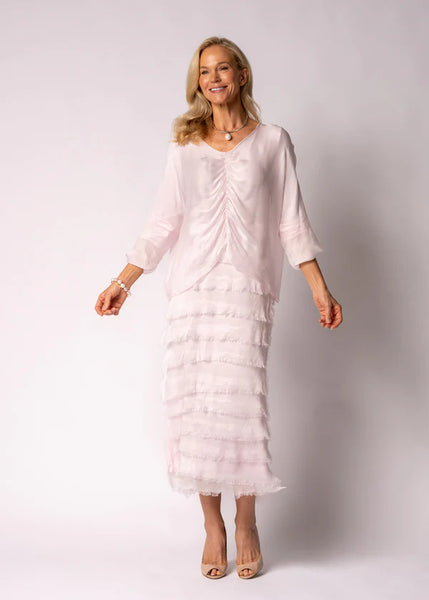 Imagine - Pink Modena Odette Dress Silk Ruffle Layers 10IM7514