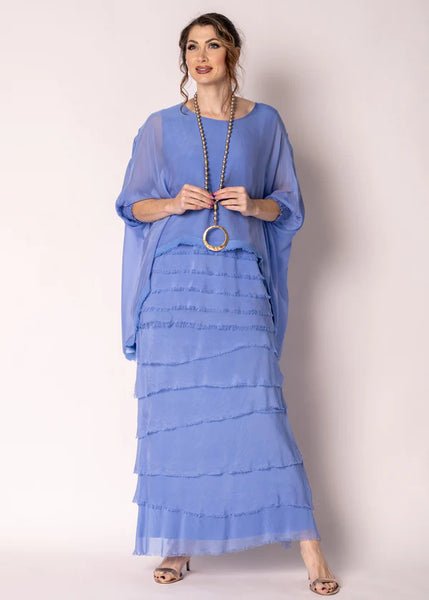 Imagine - Positano Blue Amulet Silk Top 10IM3185