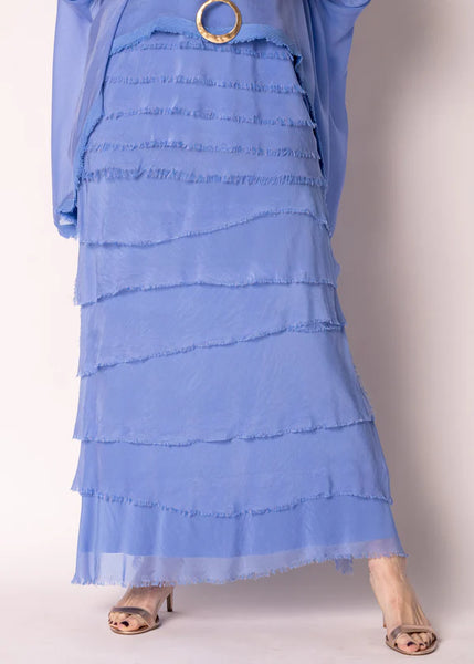 Imagine - Positano Blue Flapper Fifi Silk Skirt 10IM2272