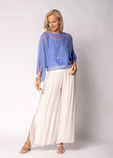 Imagine - Positano Blue Kaidi Silk Top 10IM7294