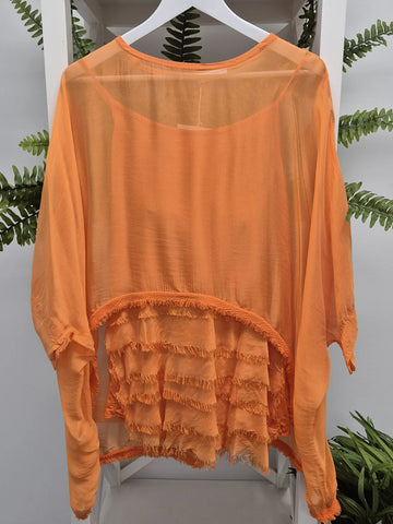 Imagine - Sunset Orange Farah Top Silk 10IM7085