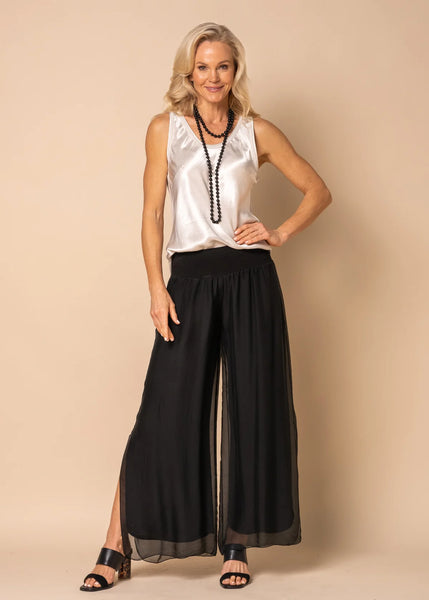 Imagine - Black Silk Gia Pant with Split 10IM2184