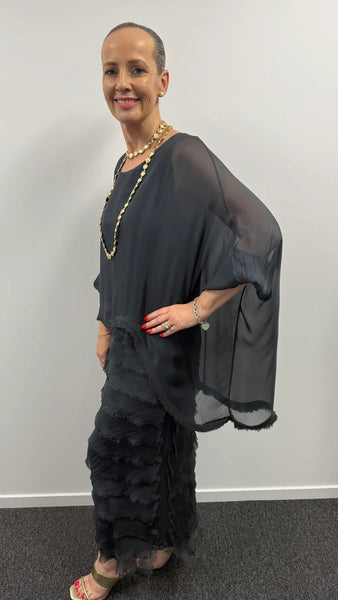 Imagine - Granite Netty Dress Silk Ruffle Layers 10IM38621