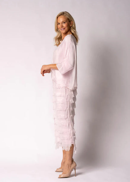 Imagine - Pink Modena Odette Dress Silk Ruffle Layers 10IM7514
