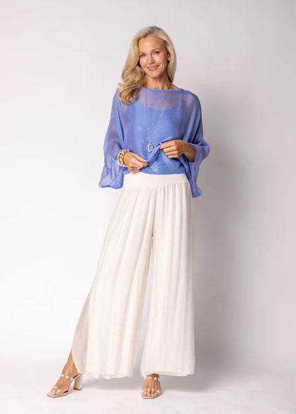 Imagine - Positano Blue Kaidi Silk Top 10IM7294
