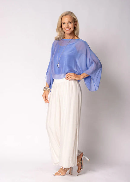 Imagine - Positano Blue Kaidi Silk Top 10IM7294