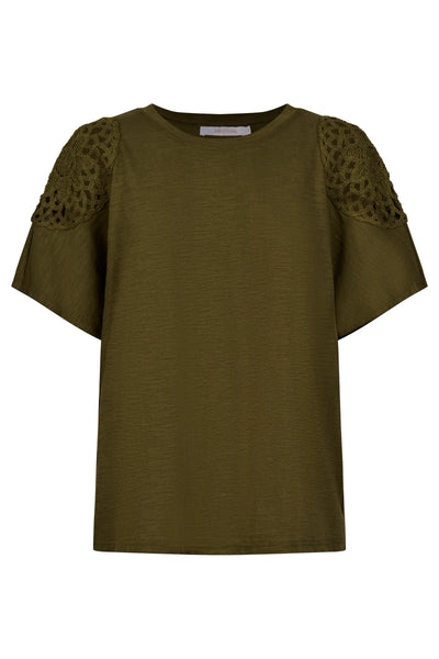 Isle of Mine - Eva Crochet Tshirt - Khaki