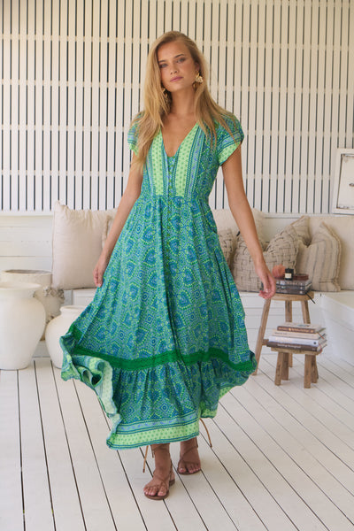 Jaase - Tranquility Print Carmen Maxi Dress