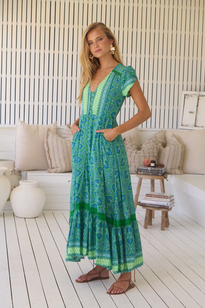 Jaase - Tranquility Print Carmen Maxi Dress