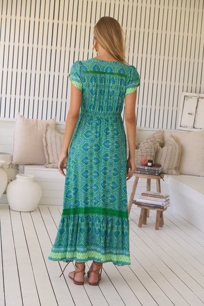 Jaase - Tranquility Print Carmen Maxi Dress