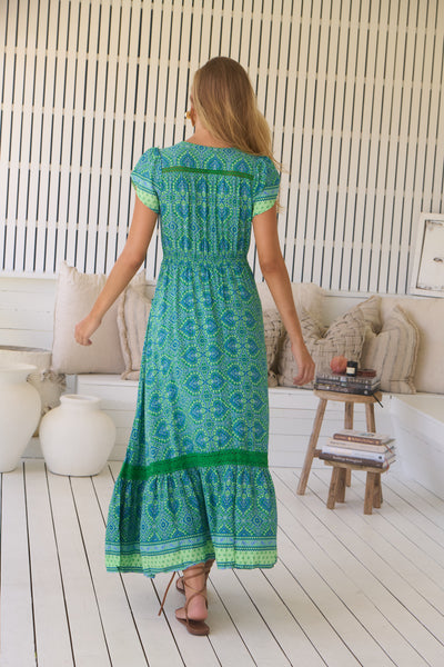 Jaase - Tranquility Print Carmen Maxi Dress