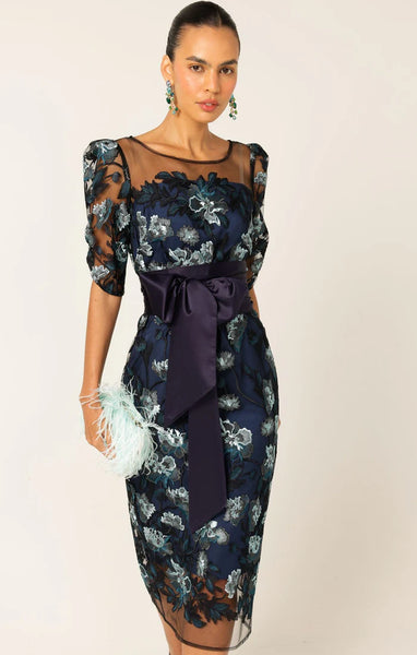 Sacha Drake - Portal Palace Dress - Midnight Teal Aqua Lace