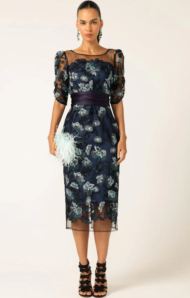 Sacha Drake - Portal Palace Dress - Midnight Teal Aqua Lace