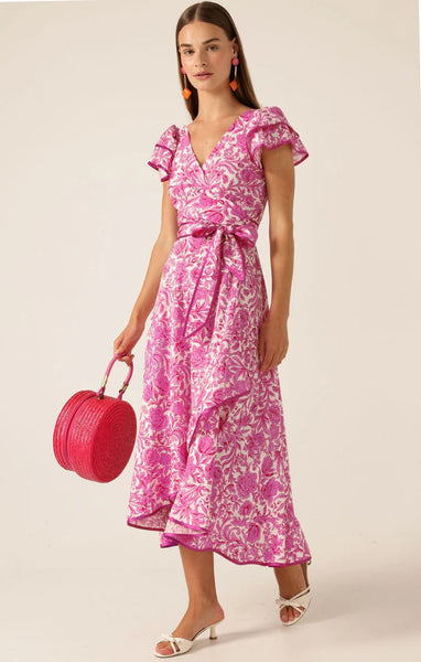 Sacha Drake - Sara Ruffle Wrap Dress - Pink Floral
