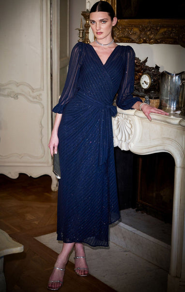 Sacha Drake - Sierra Wrap Dress - Navy Sparkle