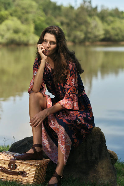 Lula Life - Enid Midi Dress - Navy