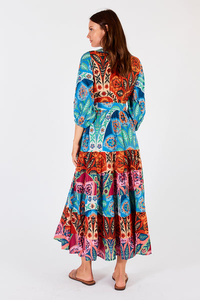Lula Soul - Poetta Wrap Midi Dress - Multi FINAL SALE LAST ONE XS