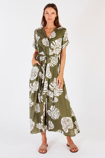 Lula Soul - Postiano Midi Dress - Olive