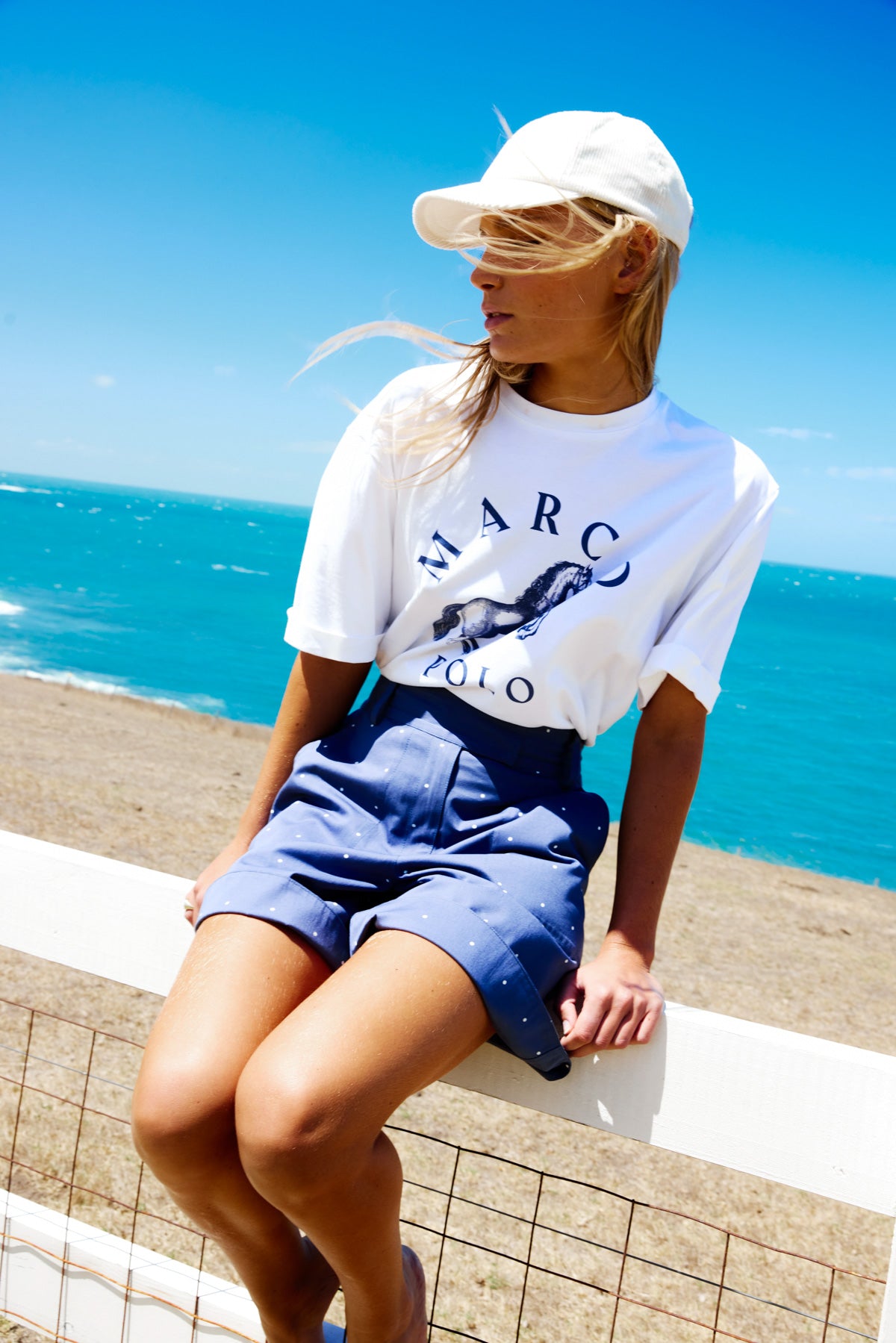 Binny - BREECHES - Cotton Twill Shorts - Navy Ditsy Spot