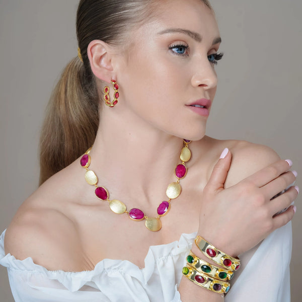 Meshca - Dako Necklace - Rasberry