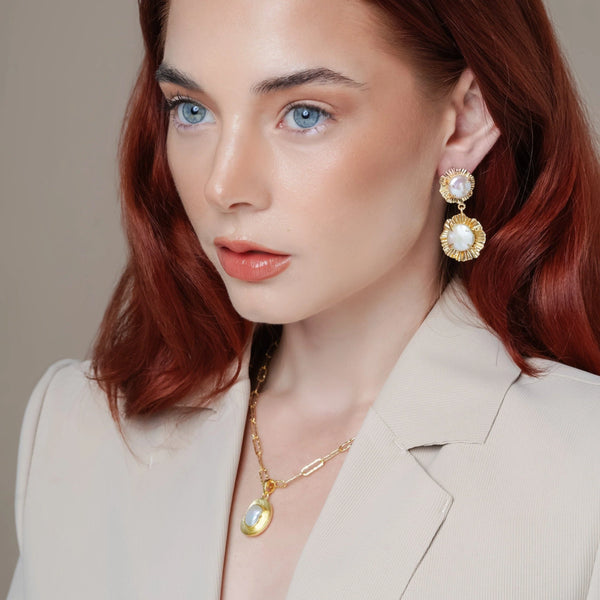 Meshca - Stardust Pearl Earrings