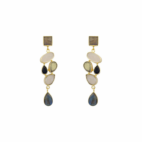 Meshca - Trapeze Midnights Earrings - Labrodite