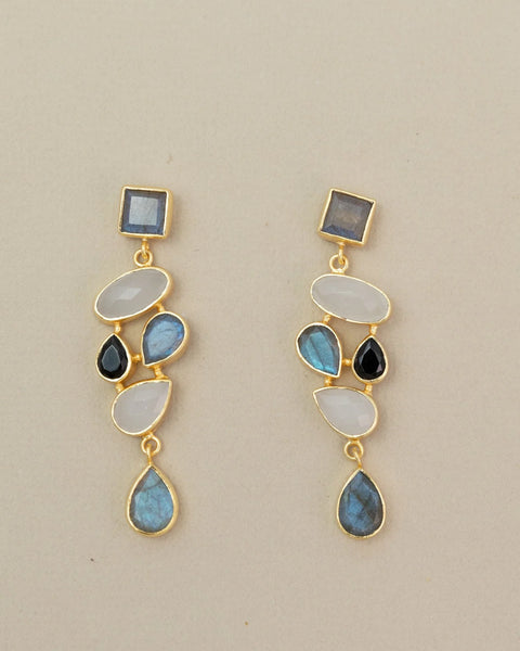Meshca - Trapeze Midnights Earrings - Labrodite