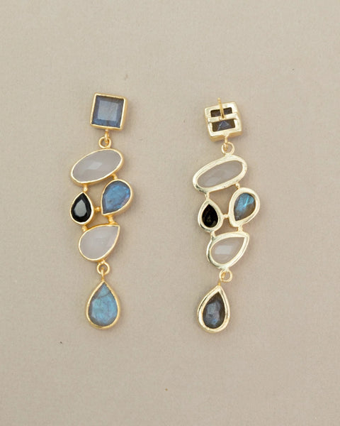 Meshca - Trapeze Midnights Earrings - Labrodite
